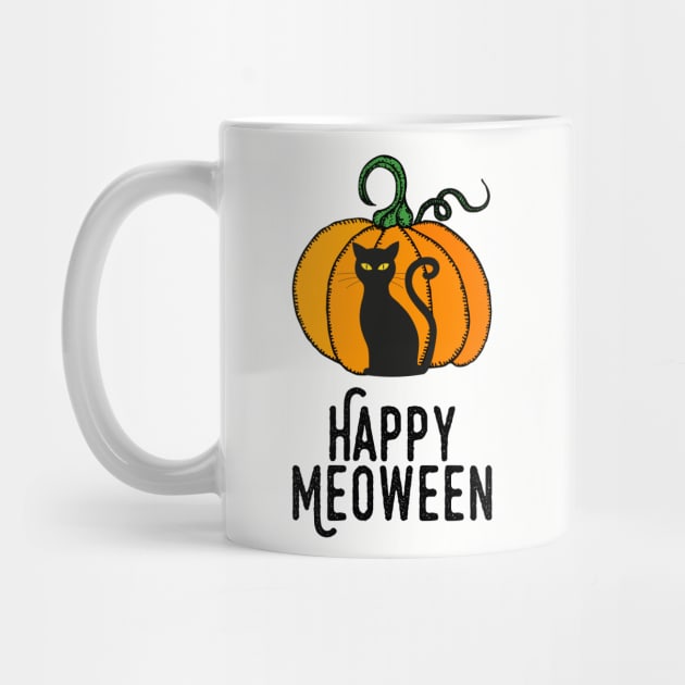 Happy Meoween – Halloween Pumpkin Cat by HighBrowDesigns